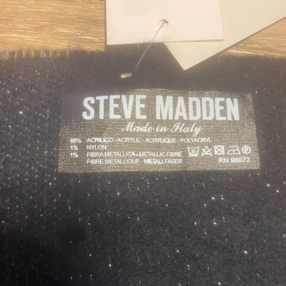 Steve Madden Black Metallic Scarf
